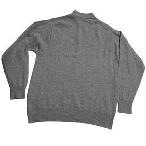 Pearls & Cashmere Sweater Mock Neck Womens Large Long Sleeve 100% Cashmere Gray